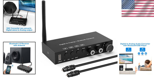 Digital to Analog Converter with Bluetooth & USB - 192KHz High-Res Audio Device