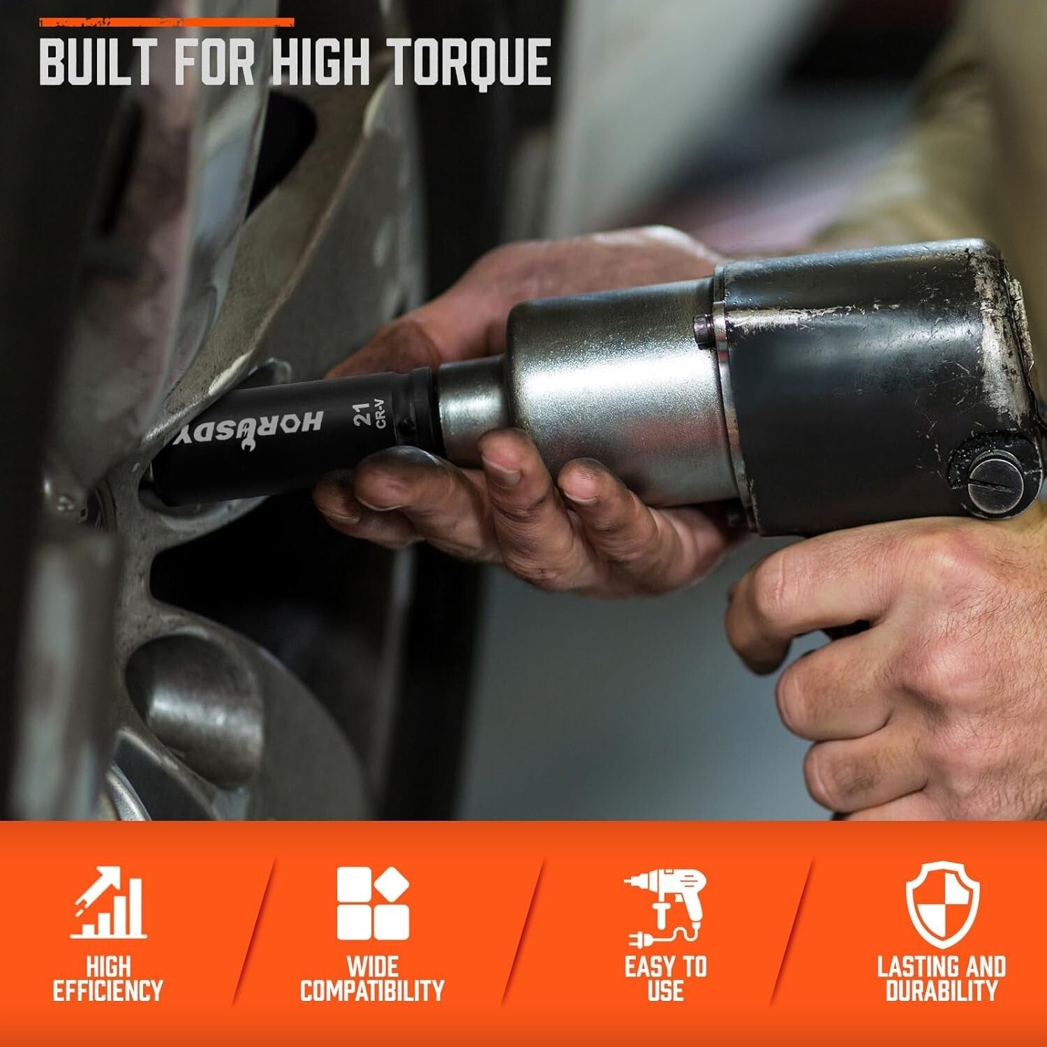 Durable 1/2-Inch Drive Impact Socket Set with Customized Storage Box, 67 Pieces