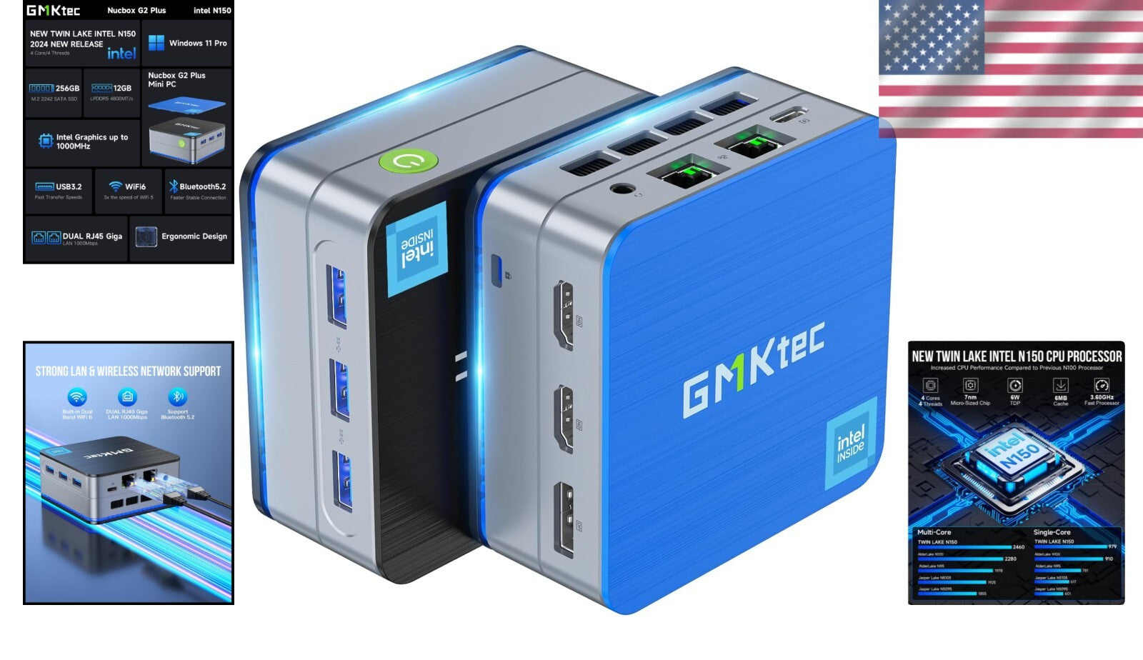 Energy Efficient Mini PC with Intel N150, 4K Visuals & Fast WiFi 6 Connectivity