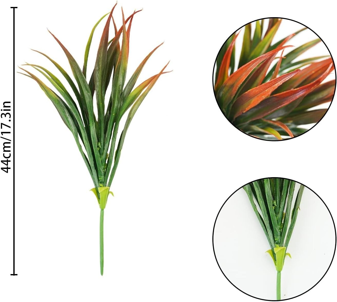 32Pcs UV Resistant Lush Faux Plants - Red Plastic Grass for Indoor/Outdoor Décor