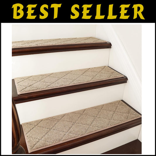 Indoor Non-Slip Carpet Stair Mats 28in x 9in - 15 Piece Set for Elegant Safety