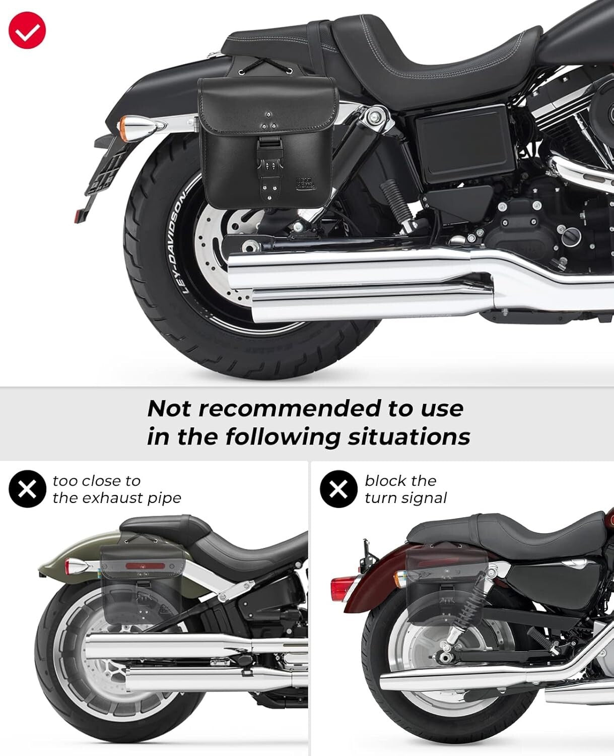 Hard Shell 14L Motorcycle Saddlebags - Lockable Side Bags for Sportster and More