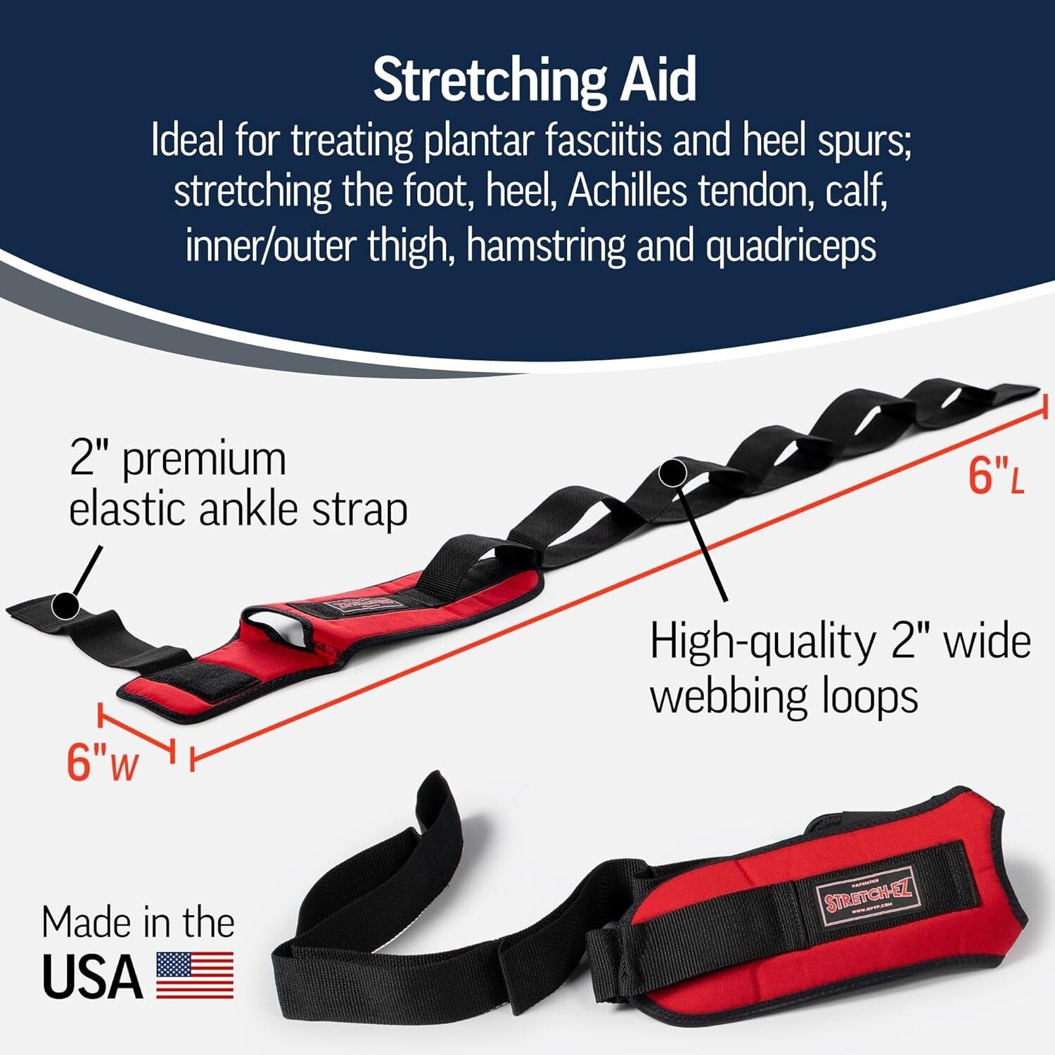 Versatile Stretch-EZ Stretching Strap - Ideal for Plantar Fasciitis & Hamstrings