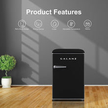 Load image into Gallery viewer, Retro Mini Refrigerator with Adjustable Thermostat - 2.5 Cu Ft in Elegant Black