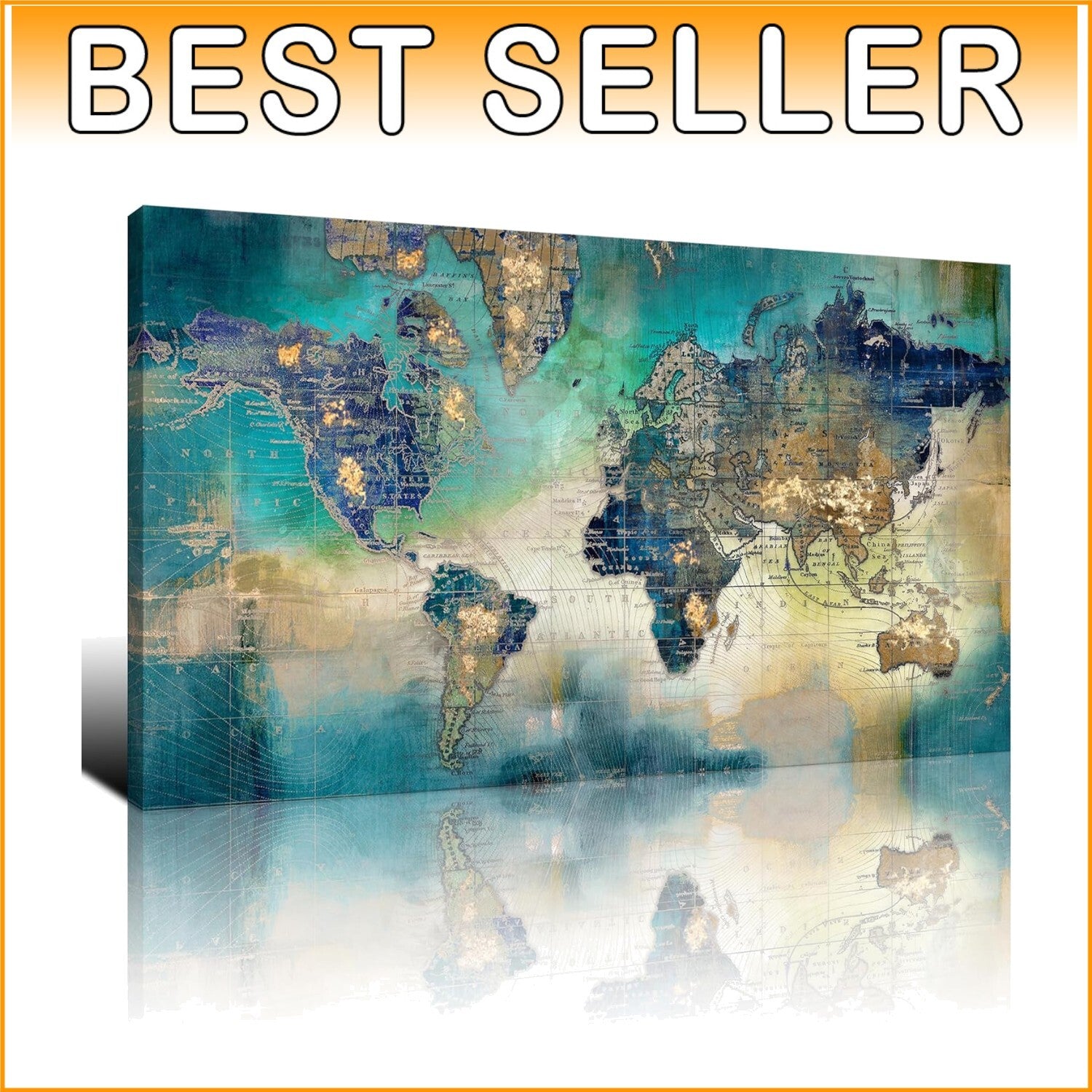 Captivating 24x48 World Map Canvas Wall Art - Perfect for Living Room & Office