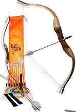 Load image into Gallery viewer, 33-Piece Wooden Bow and Arrow Set - Ideal Beginner Archery for Kids &amp; Teens