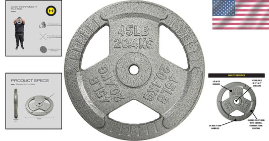 45lbs Cast Iron Weight Plate with Ergonomic Handles - Ideal for Fitness Training