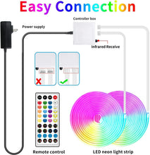 Load image into Gallery viewer, Flexible 132FT Neon LED Strip - Dimmable, Remote Controlled &amp; Vibrant Colors