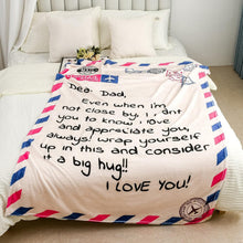 Load image into Gallery viewer, Soft Flannel Fleece Throw Blanket for Dad - I Love You Letter Print - 70x50