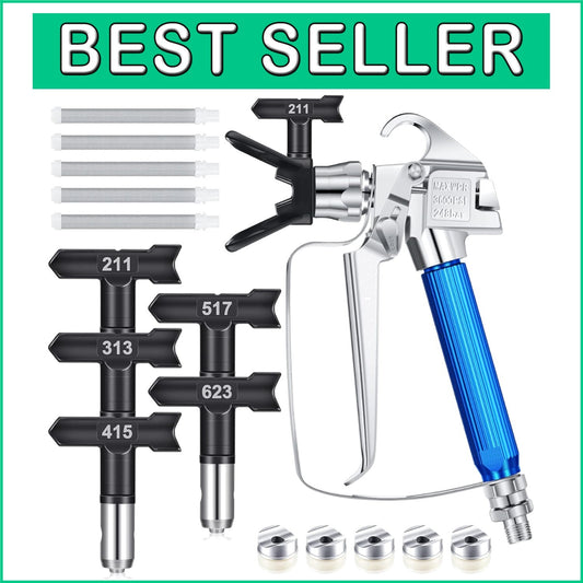 12-Piece Airless Paint Sprayer Kit with Nozzle Guard & Filters for Smooth Finish