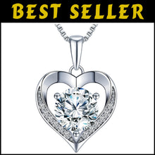 Load image into Gallery viewer, Eternity Moissanite Heart Necklace - Sterling Silver 'I LOVE YOU' Pendant Gift