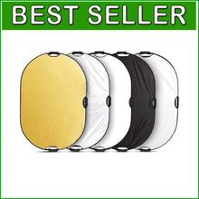 Load image into Gallery viewer, Reflective Lighting Solutions: 5-in-1 Oval Reflector with Translucent Panel
