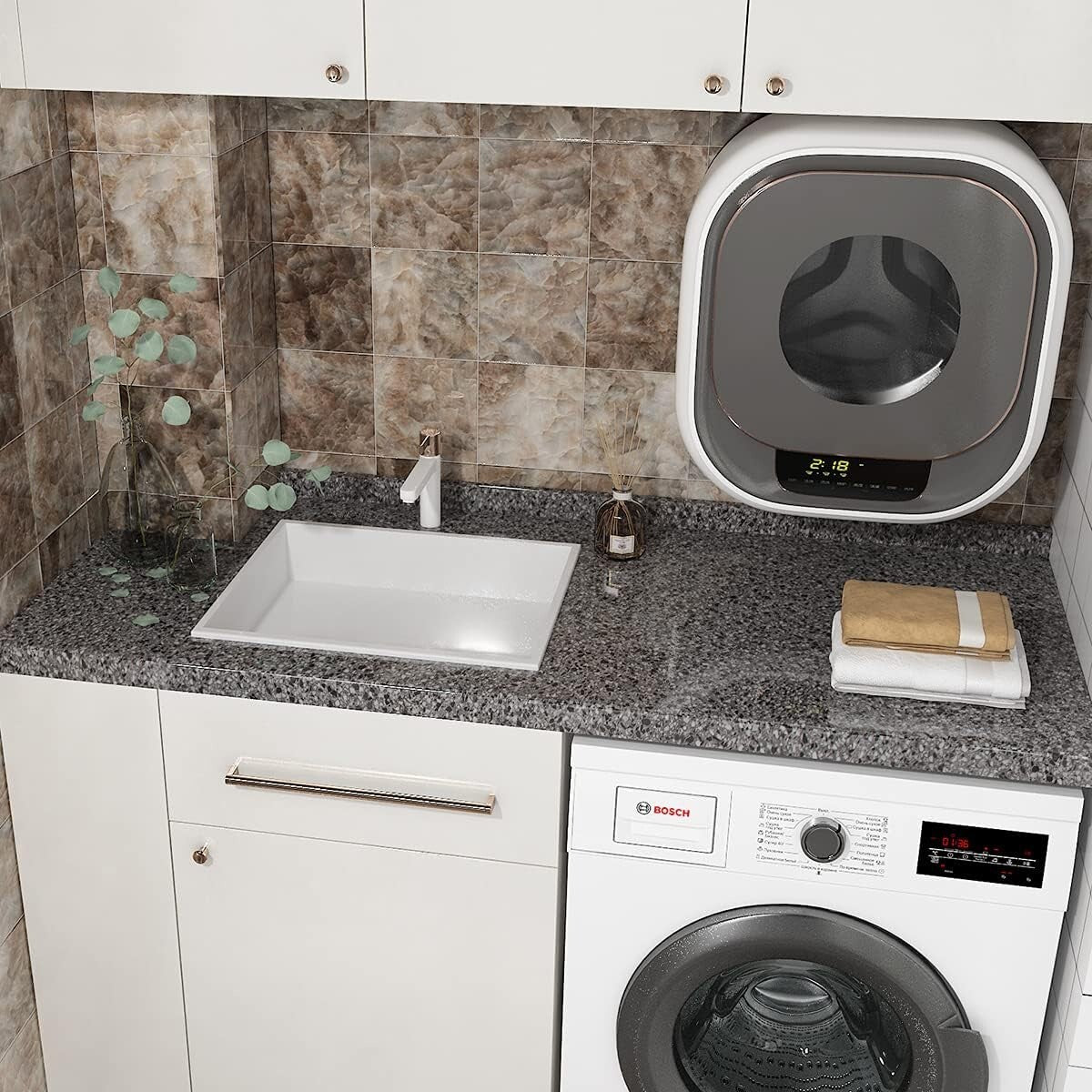 Extra Wide 36 Inch Granite Look Self-Adhesive Contact Paper for Stylish Surfaces