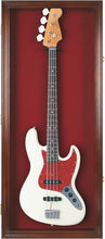 Load image into Gallery viewer, Stunning Wall-Mount Electric Guitar Display with Red Felt &amp; Mahogany Finish