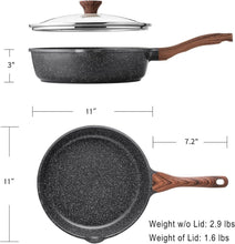 Load image into Gallery viewer, Healthy Induction-Ready Skillet with Stay-Cool Handle &amp; Glass Lid – 4.3 Qt