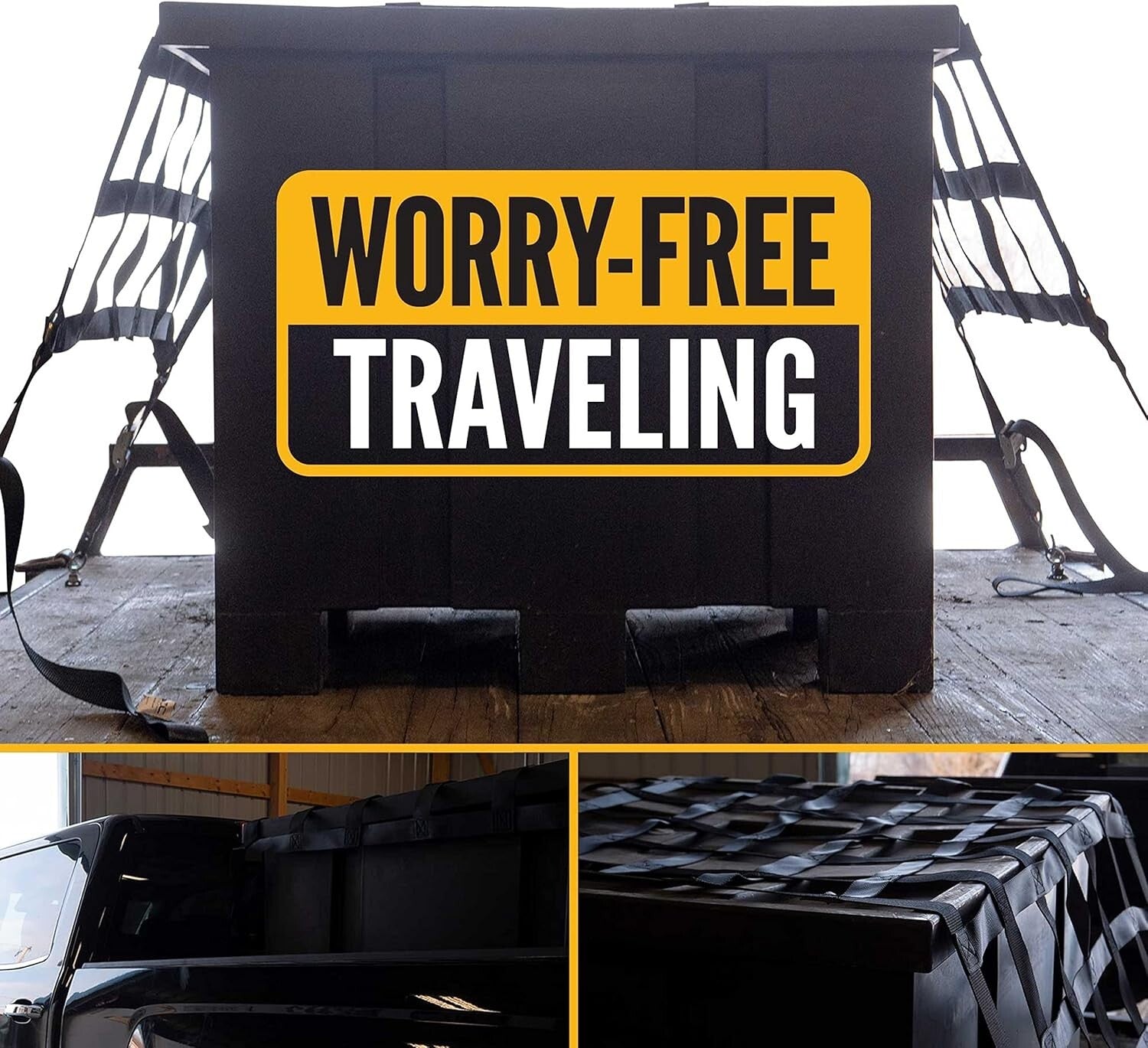 Durable Cargo Net with 10,000 lbs Strength - Perfect for Long Truck Beds 82x50"