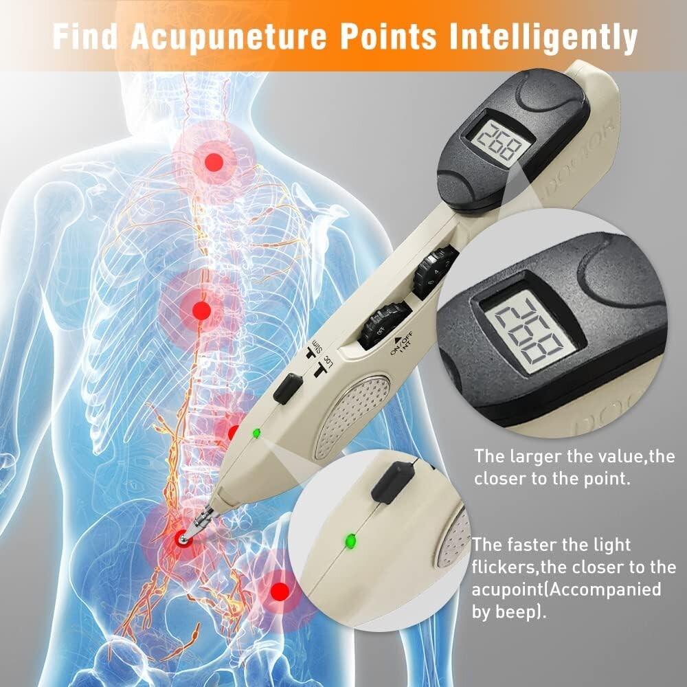 Electronic Acupuncture Pen: Painless Pain Management with 3 Adjustable Heads