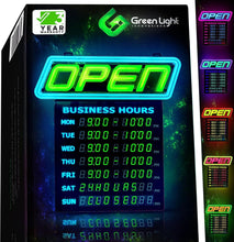 Load image into Gallery viewer, Bright Multi-Color LED Open Sign - Easy Setup with Chains and Hooks Included