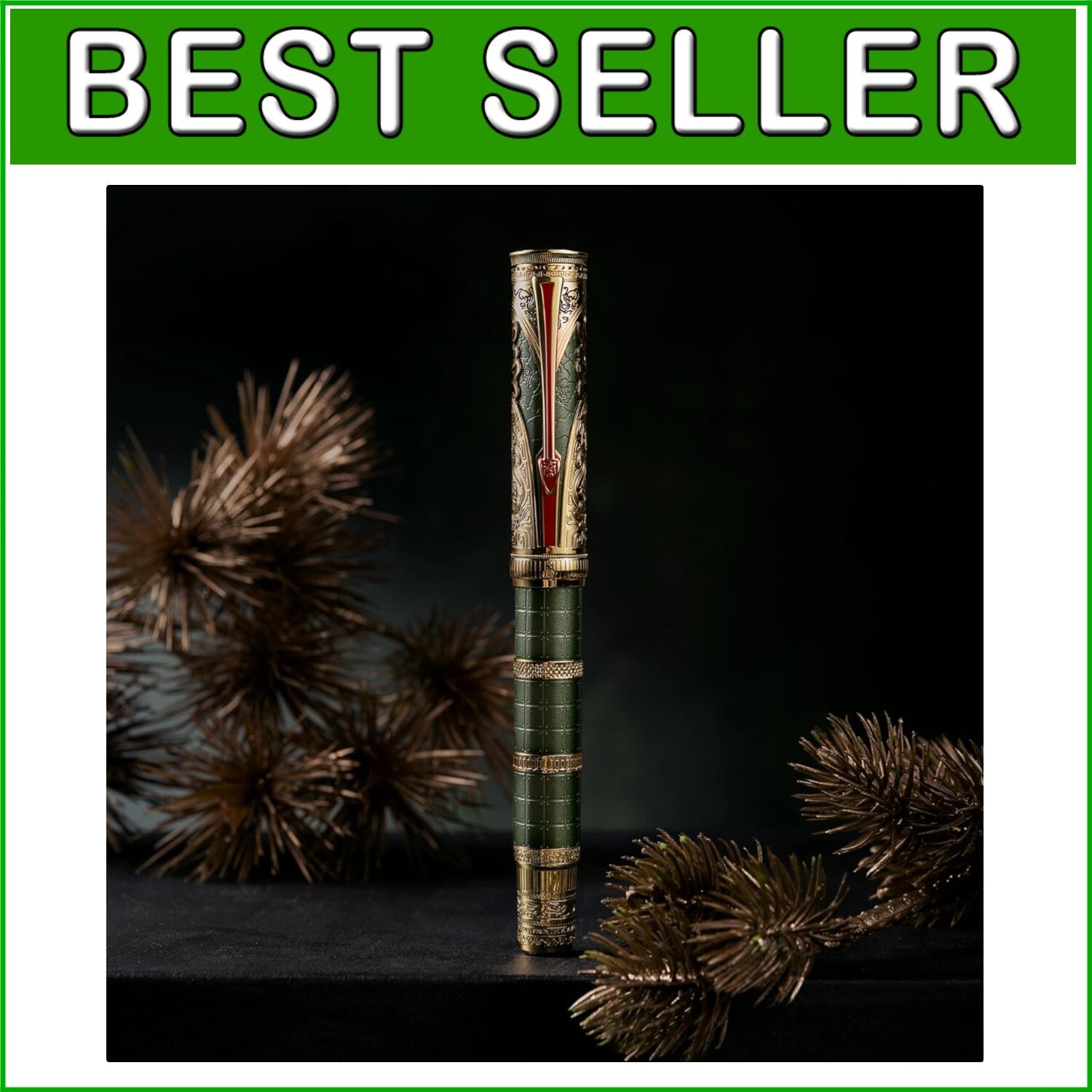 Elegant Metal Fountain Pen with Qin Dynasty Design - Fine Nib and Gift Box