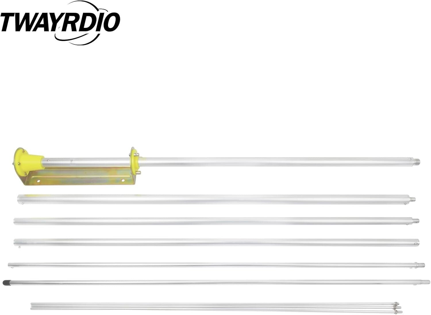 Aluminum Alloy 20ft CB Base Antenna - Pre-Tuned, 100W for Enhanced Signal