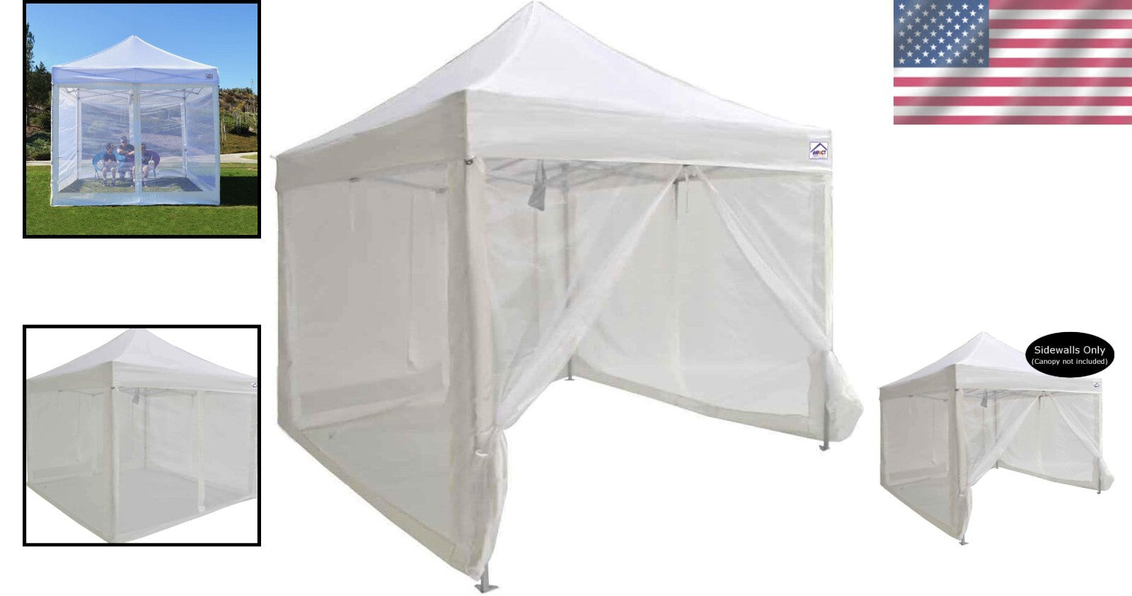 Durable 88'' High Mesh Sidewalls for 10' x 10' Canopies - Protection & Elegance