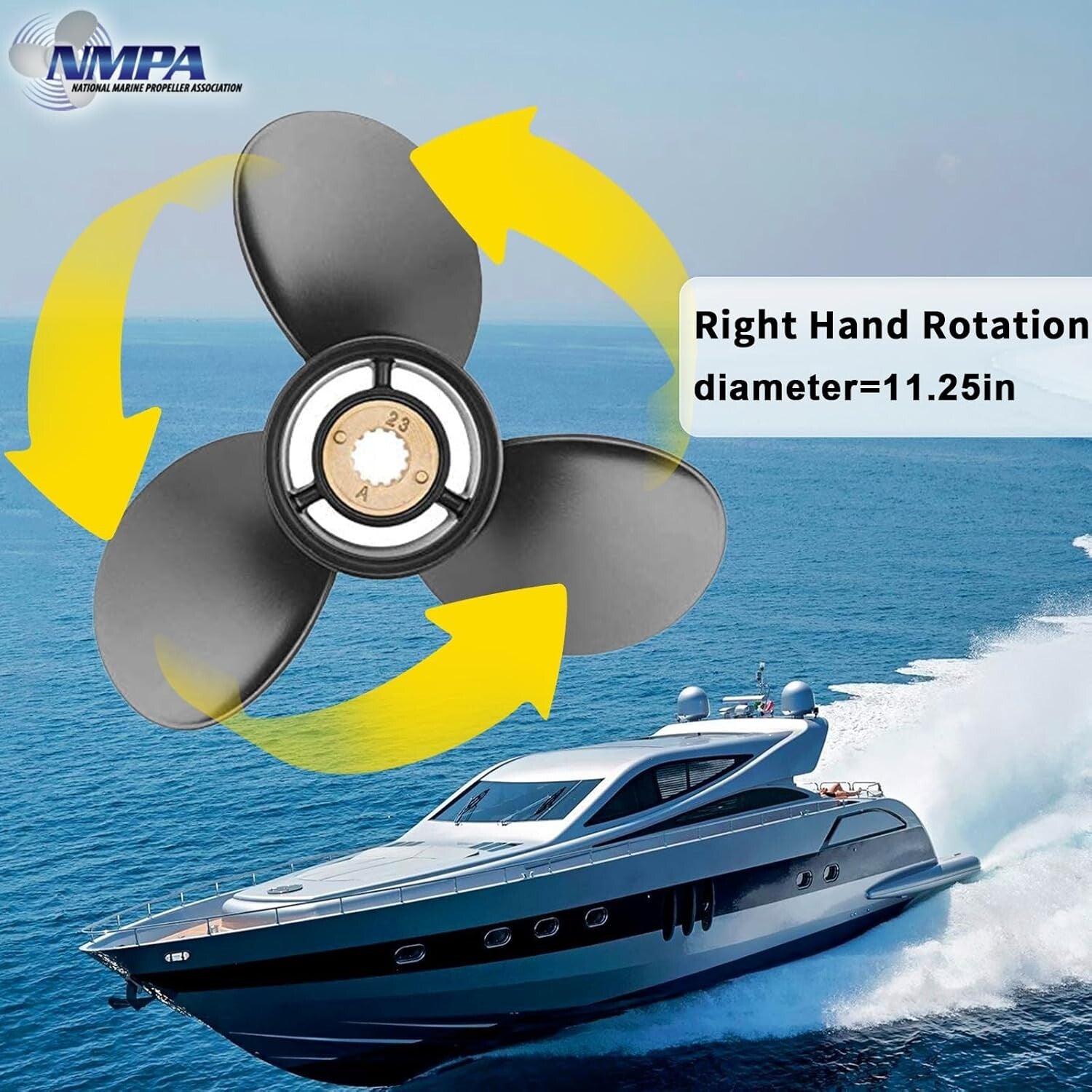 Durable Aluminum 13 Spline Propeller for Mercury Engines 30-70HP, Easy Install