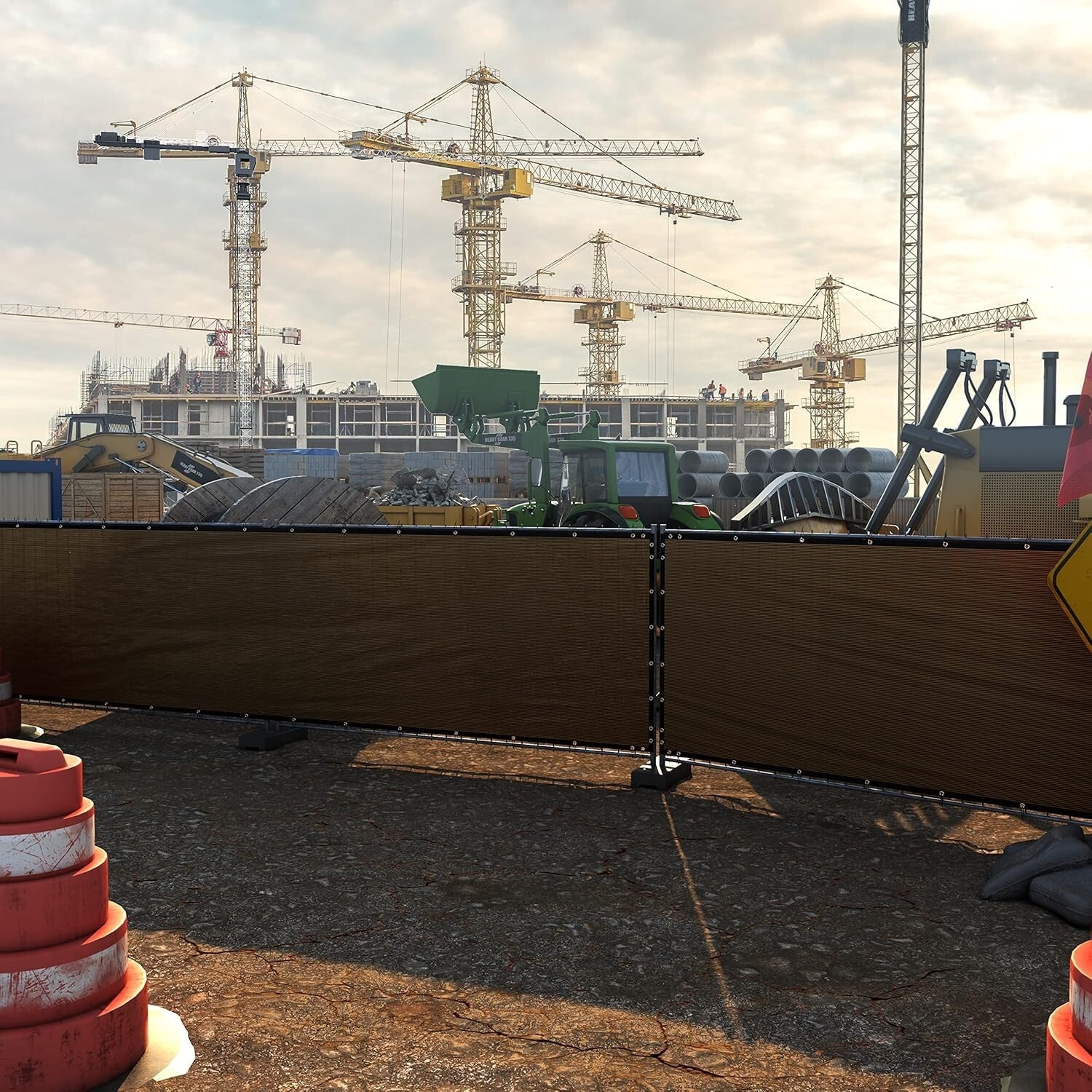 170 GSM 6' x 50' Brown Fence Privacy Screen - UV Resistant Mesh Shade Cover