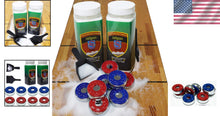 Load image into Gallery viewer, Complete Shuffleboard Accessories Bundle: 8 Pucks, Wax &amp; Mini Brush Set