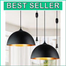 Load image into Gallery viewer, Versatile Black Gold Adjustable Pendant Lights – Ideal for Dining &amp; Living Rooms