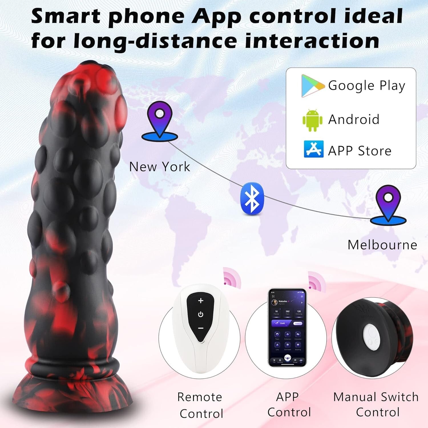 XL Fantasy Knot Dildo - 10 Vibrations, Realistic Silicone Pleasure Toy for Women