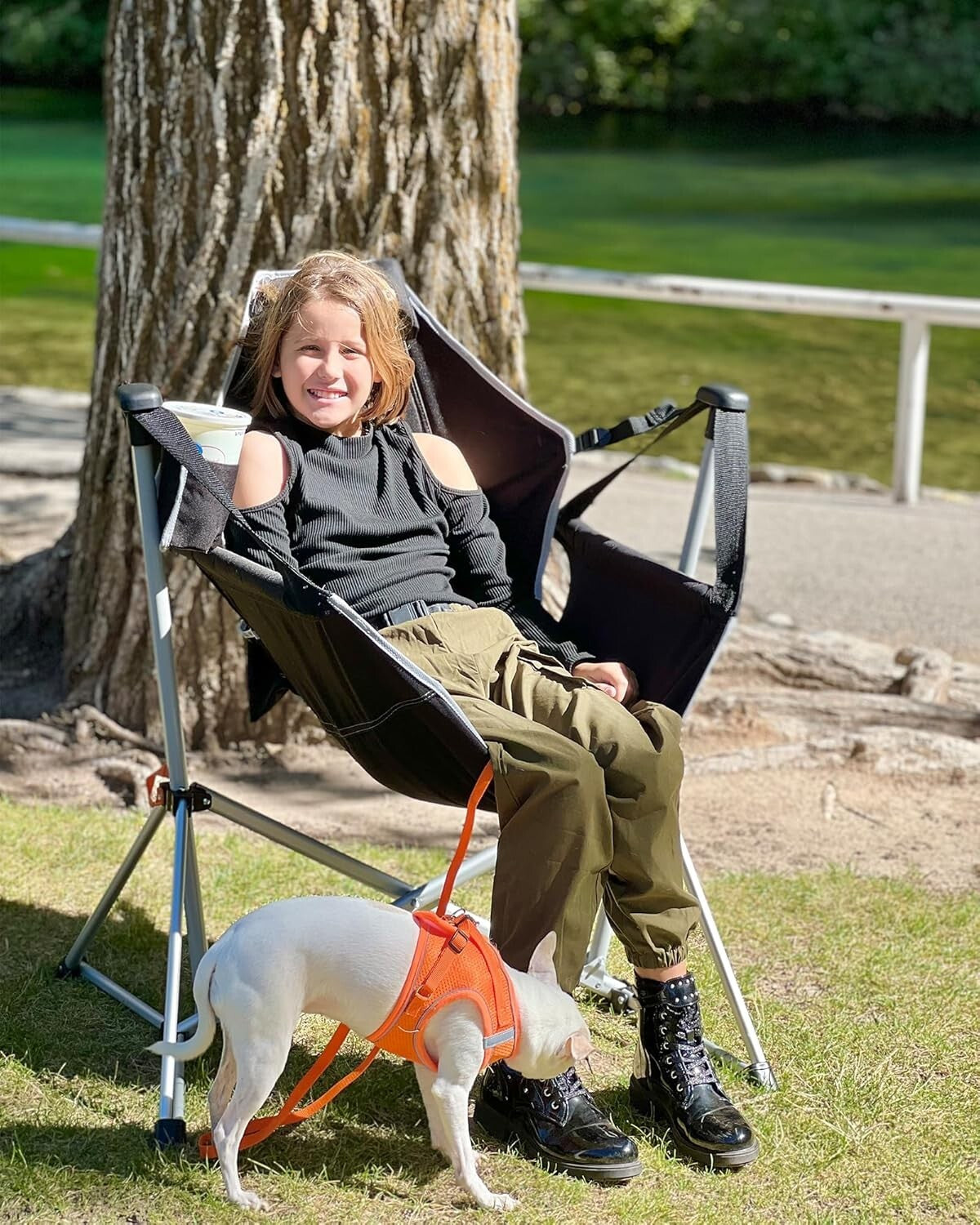 Aluminum Alloy Hammock Chair - Folding Rocker with Mesh Back for Camping Comfort