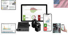 Load image into Gallery viewer, Indoor Electricity Monitor with 2 x 200A Sensors - WiFi/Ethernet Connect