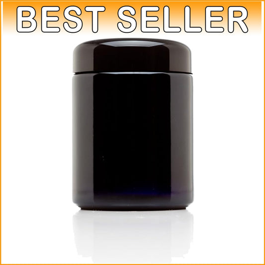 Classic Black Glass 250ml Jars (3 Pack) - Airtight & Smell-Proof for Freshness