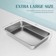 Load image into Gallery viewer, Non-Stick Cat Litter Box - Large Metal Pan with Rounded Corners for Safety