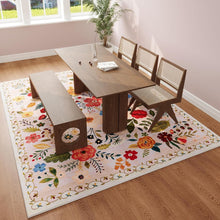 Load image into Gallery viewer, 6'x9' Soft Boho Floral Rug | Vintage Design, Stain Resistant &amp; Easy Maintenance