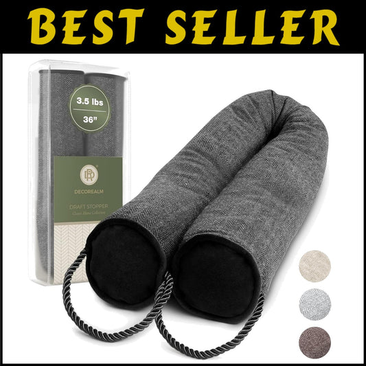 Designer Draft Blocker with Dual Satin Handles - 36" Home Insulation Solution
