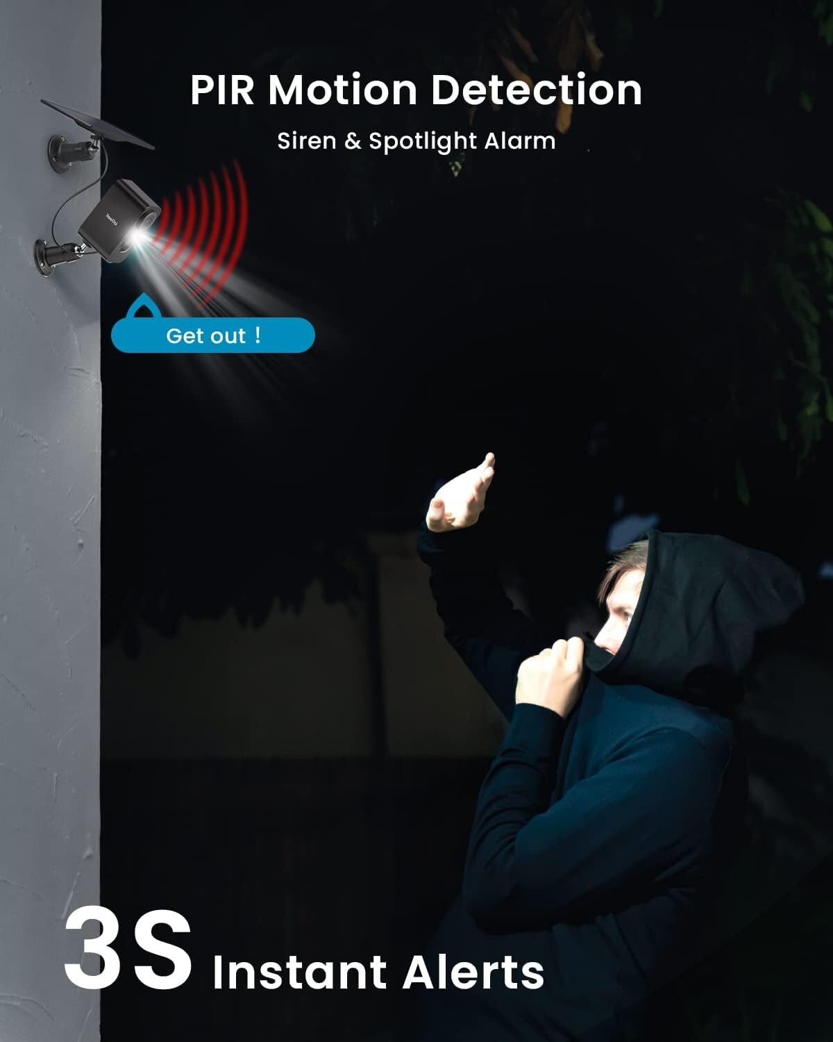 Smart Home 2-Pack Solar Security Cameras with Color Night Vision & AI Alerts