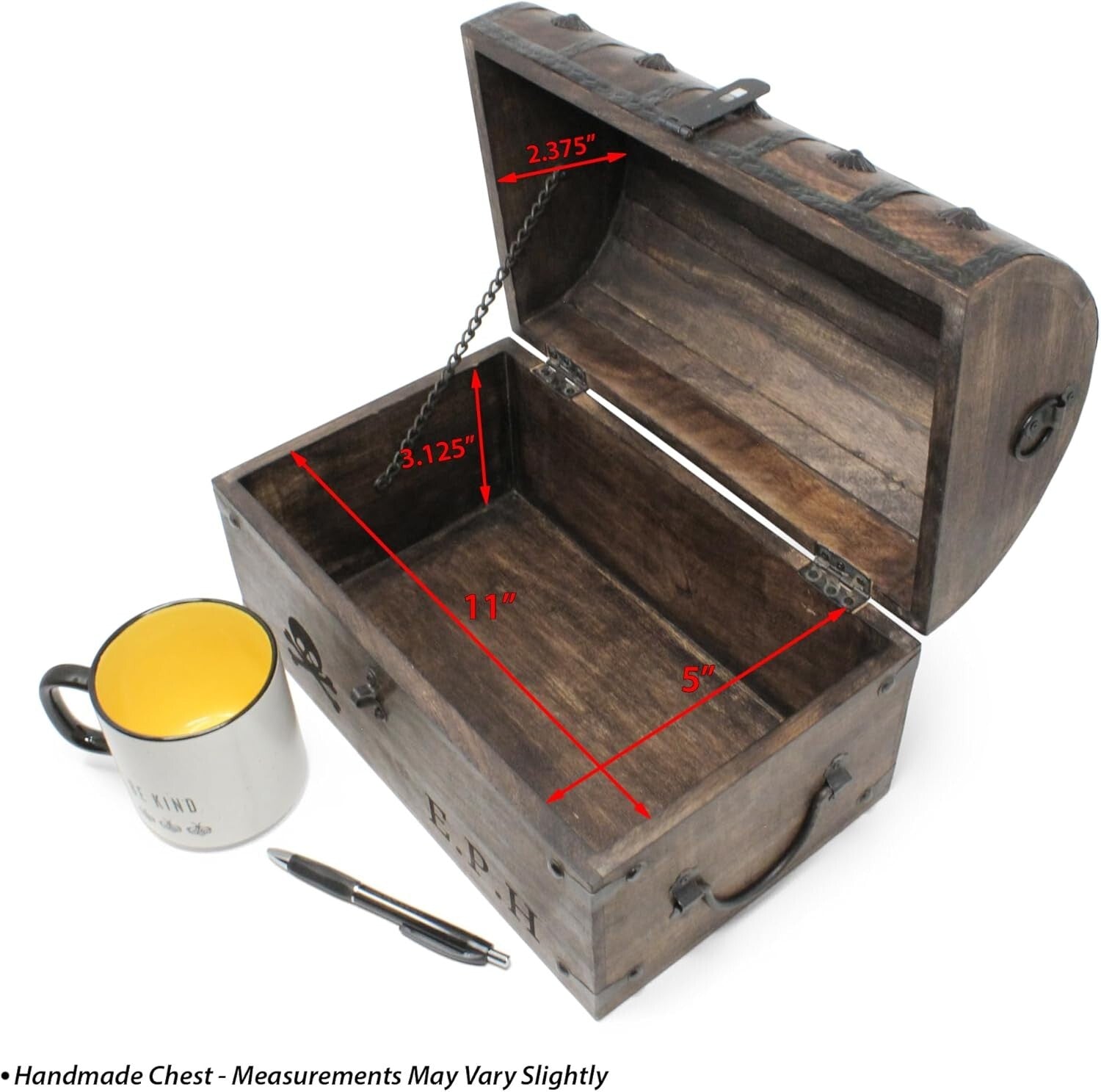 Classic Large Pirate Treasure Chest – Unique Handcrafted Wooden Storage Solution