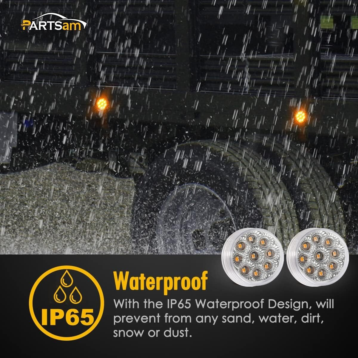 20 Pack of 2 Inch Waterproof LED Turn Signal & Marker Lights for Heavy Vehicles