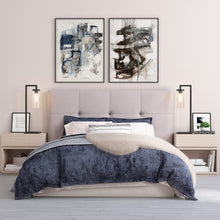 Load image into Gallery viewer, Sleek and Elegant 26" Tall Table Lamp - Blackened Bronze with Seeded Glass Shade