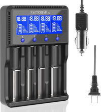 Load image into Gallery viewer, Lightweight 4 Bay Universal Battery Charger - Fast Charging &amp; Safety Certified