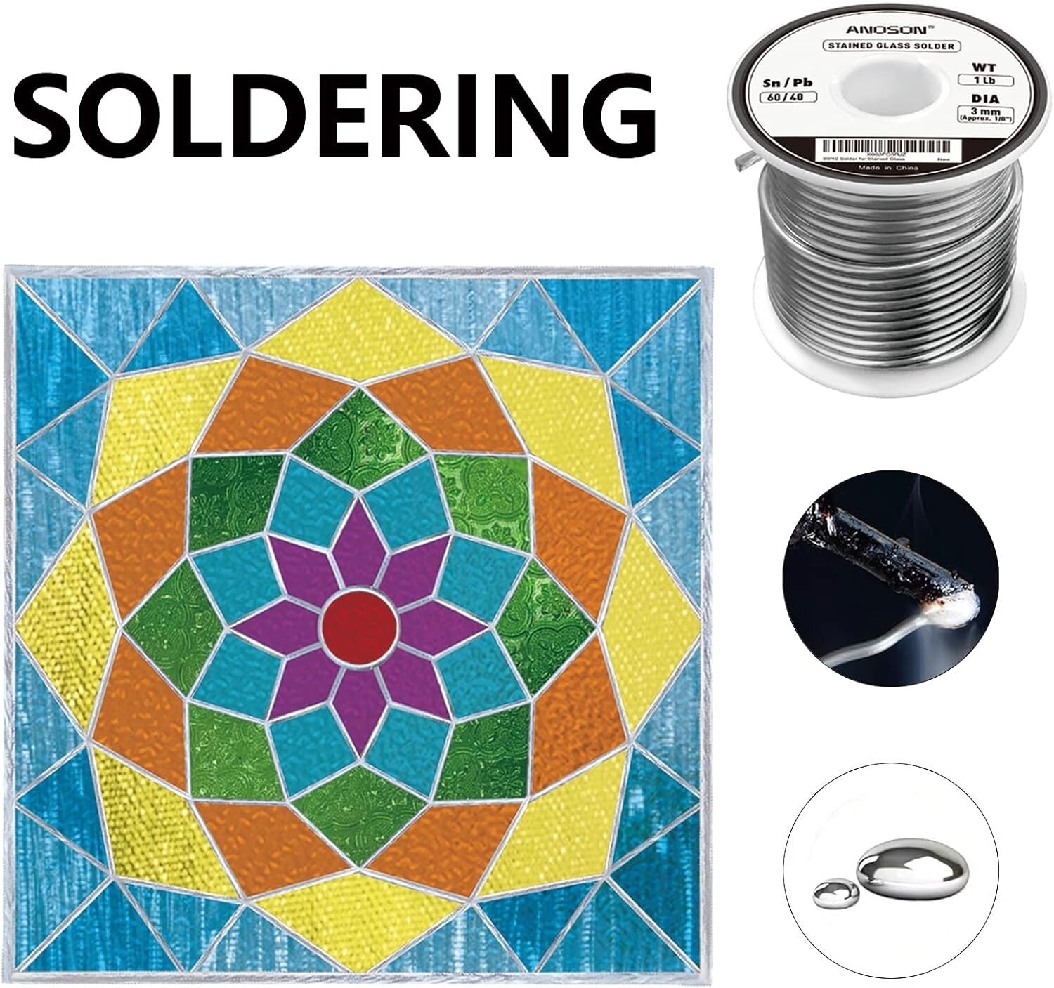 4 lb of 60/40 Tin-Lead Solder for Crafting - Perfect for Stained Glass Gilding