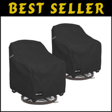 Load image into Gallery viewer, Secure-Fit Waterproof Swivel Patio Chair Covers, 2-Pack with Air Vents &amp; Straps