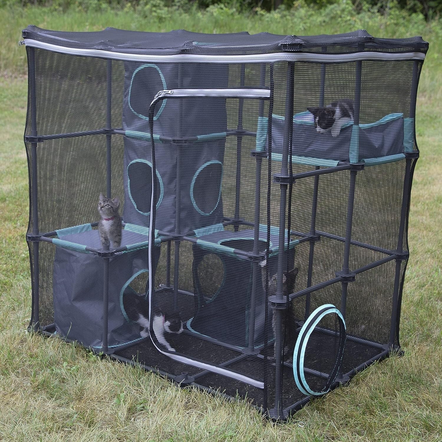 Outdoor Mega Cat Playset - Spacious & Durable Mesh Jungle Gym for Cats