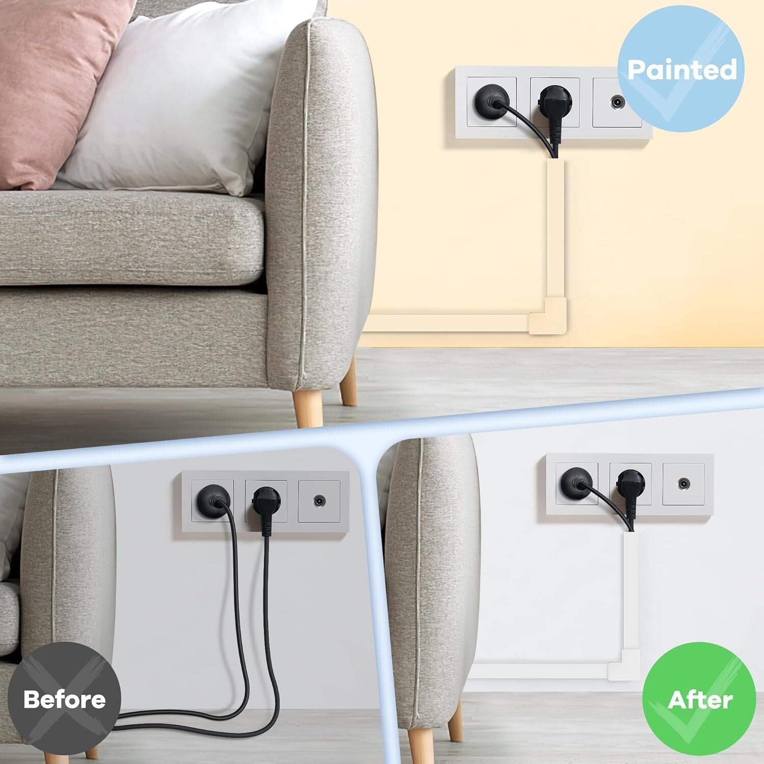 Safety-Focused Cord Concealer System - Perfect for Homes with Pets & Kids
