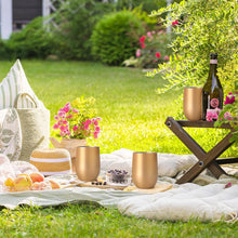 Load image into Gallery viewer, Luxury 8-Pack Gold Stainless Steel Wine Tumblers - Perfect for Travel &amp; Weddings