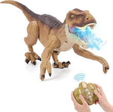 Load image into Gallery viewer, Realistic Walking T-Rex RC Toy - Touch Sensors, Lights, and Spray Feature