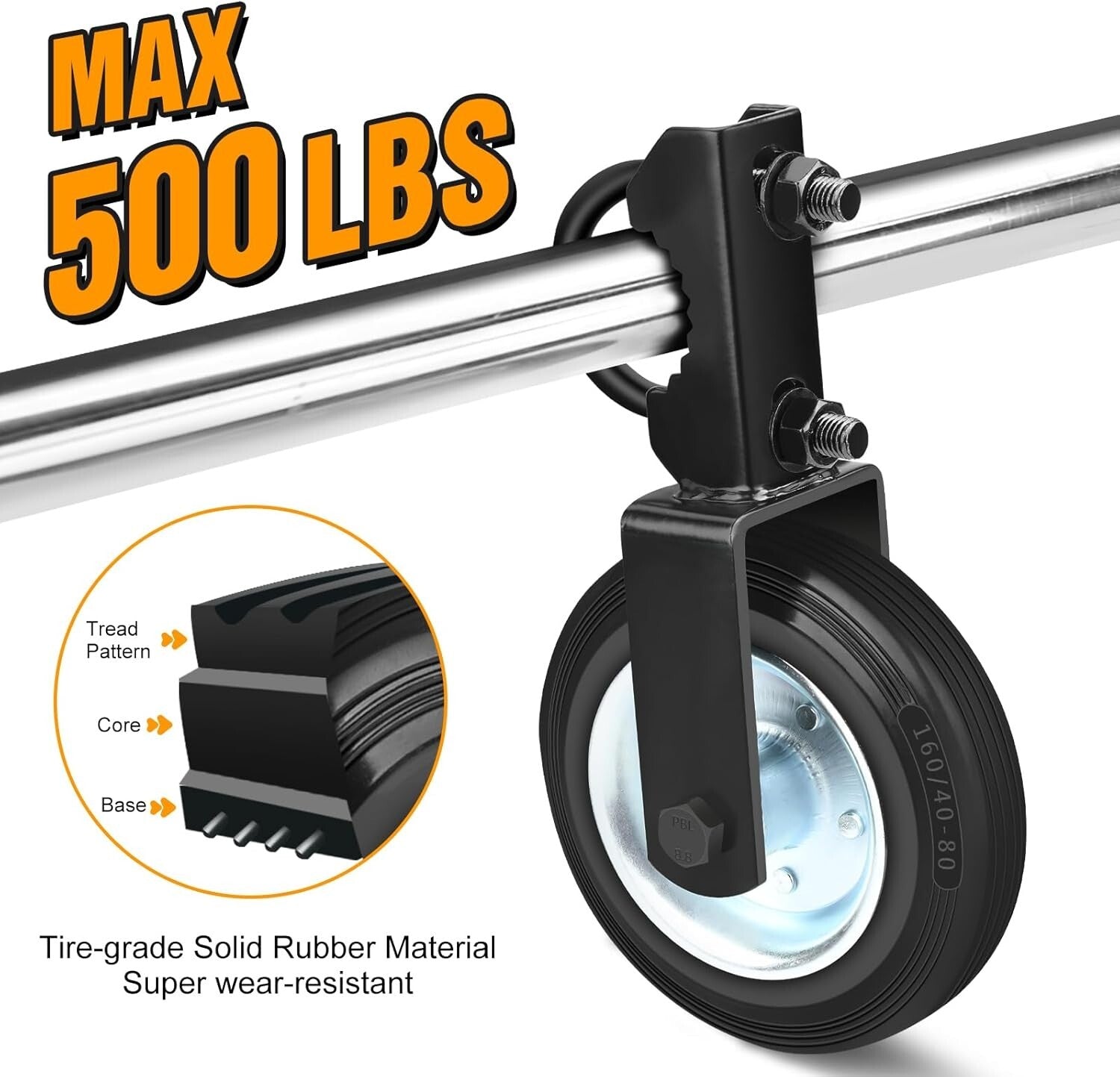 Effortless Rolling Gate Wheels for Metal Gates - Set of 2, Stable & Reliable