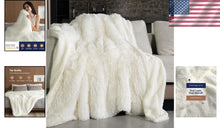 Load image into Gallery viewer, Luxurious Cream Faux Fur Throw - Reversible 60x80 Blanket for Year-Round Comfort