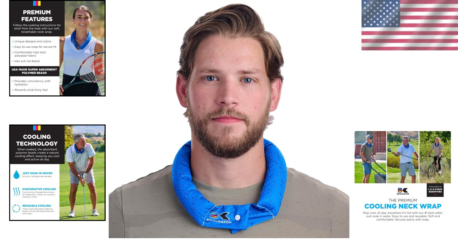 All-Day Cooling Neck Wrap - 5 Pack | Soft, Breathable Fabric for Active Adults